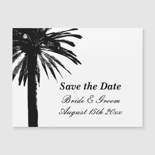 Magnetisch sparen de datumkaart voor chique strand (Voorkant)