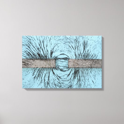 Magnetisch veld geïllustreerd met behulp van ijzer canvas afdruk (Voorkant)