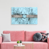 Magnetisch veld geïllustreerd met behulp van ijzer canvas afdruk (Insitu (Woonkamer))