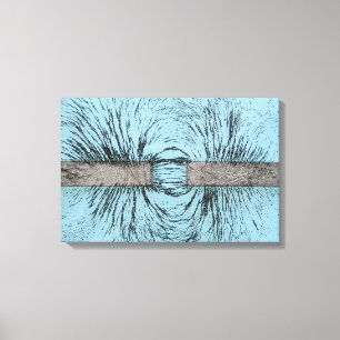Magnetisch veld geïllustreerd met ijzerfilters Ar Canvas Afdruk