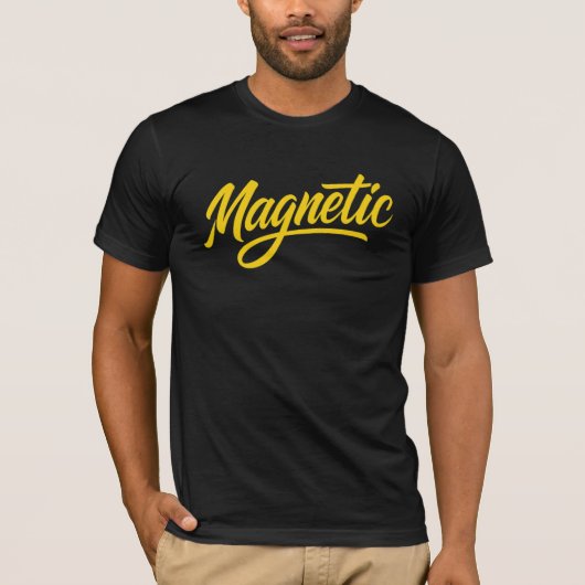 Magnetisch – Vet Canarisch Script Design T-shirt (Voorkant)