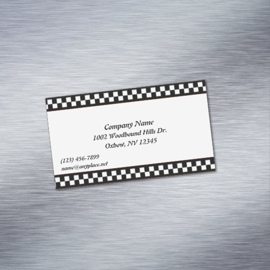 Magnetisch Visitekaartje met zwarte en witte contr (Voorbeeld)