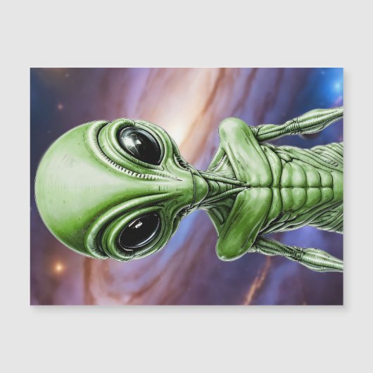 Magnetische ansichtkaart. Alien (Voorkant)