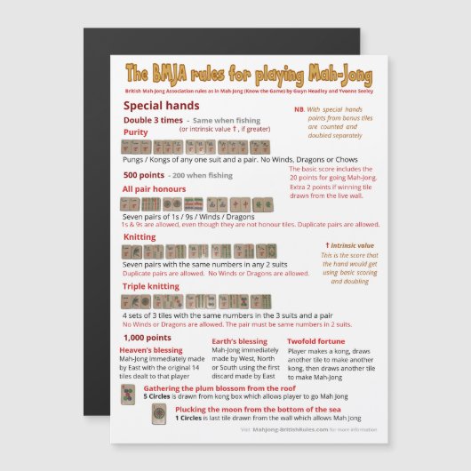 Magnetische BMJA-regels - Speciale handen (1) Uitnodiging (Voorkant / Achterkant)