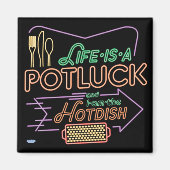 Magnetische boodschappen "Potluck Hotdish" Magneet (Voorkant)
