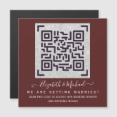 MAGNETISCHE BURGUNDY QR SCANNING CODE Weddenschap  (Voorkant / Achterkant)