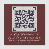 MAGNETISCHE BURGUNDY QR SCANNING CODE Weddenschap (Voorkant)