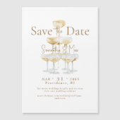 Magnetische Champagne Toren Bruiloft Save the Date Uitnodiging (Voorkant)