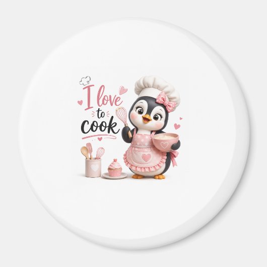 Magnetische Chef Pinguïn voor de Koelkast Magneet (Voorkant)