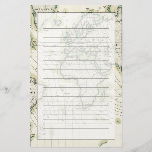 Magnetische declinatie in de wereld briefpapier (Voorkant)