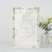 Magnetische declinatie in de wereld briefpapier (Staand voorkant)