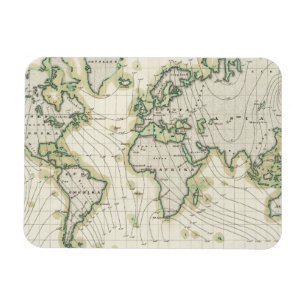 Magnetische declinatie in de wereld magneet