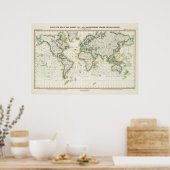 Magnetische declinatie in de wereld poster (Keuken)