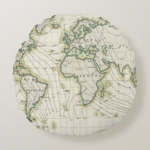 Magnetische declinatie in de wereld rond kussen