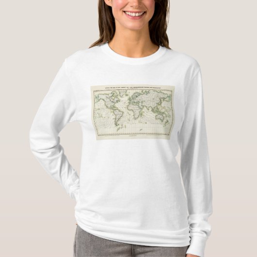 Magnetische declinatie in de wereld t-shirt (Voorkant)