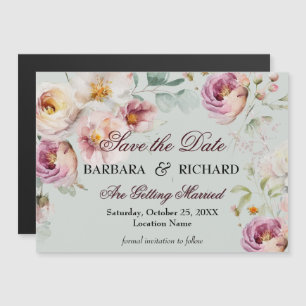 *Magnetische Elegante Bloemige Trouw Save the Date