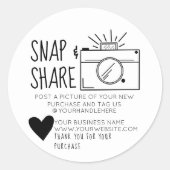 Magnetische en Share Camera Heart Social Media Bus Ronde Sticker (Voorkant)