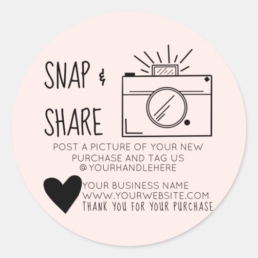 Magnetische en Share Camera Heart Social Media Bus Ronde Sticker (Voorkant)