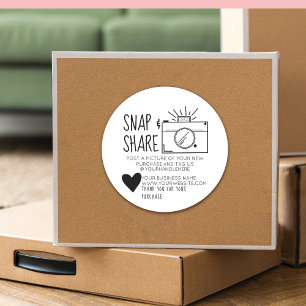 Magnetische en Share Camera Heart Social Media Bus Ronde Sticker