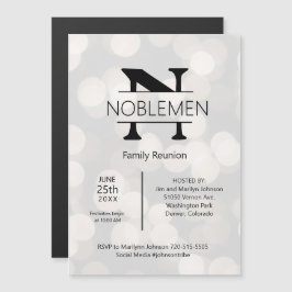 Magnetische familie reünie Minimale monogram zilve