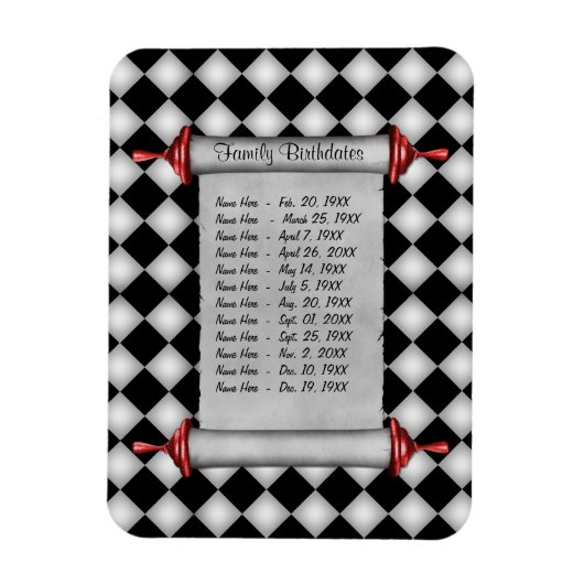 Magnetische Familie Verjaardagsherinnering - Aanpa Magneet (Verticaal)