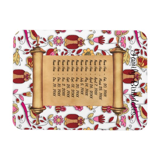 Magnetische Familie Verjaardagsherinnering - Aanpa Magneet (Horizontaal)