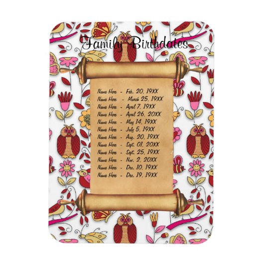 Magnetische Familie Verjaardagsherinnering - Aanpa Magneet (Verticaal)