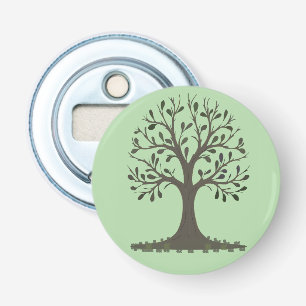 🌳 Magnetische Flesopener Boom des Levens Lichtgro Button Flesopener