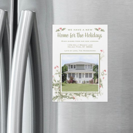 Magnetische foto kerst Nieuwe adresaankondiging Uitnodiging