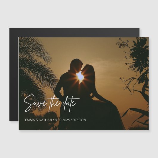 Magnetische Foto Save the Date Uitnodiging (Voorkant / Achterkant)