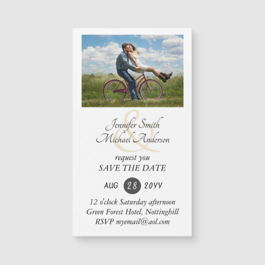 MAGNETISCHE FOTO Save the Date Wedding Invite RSVP (Voorkant)