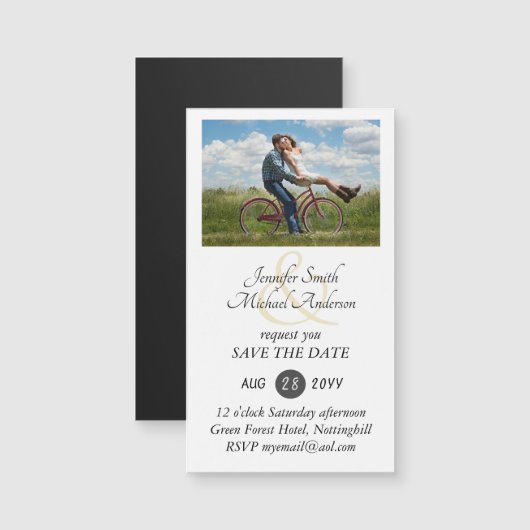 MAGNETISCHE FOTO Save the Date Wedding Invite RSVP (Voorkant / Achterkant)