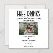 Magnetische foto "Vrije Drinken" Bewaar de datums Uitnodiging (Voorkant)