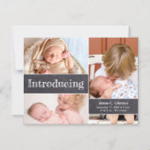 Magnetische fotocollage Introductie 3e Baby Uitnodiging (Voorkant)