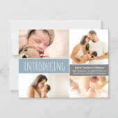 Magnetische fotocollage Introductie van Blue Baby  Magnetische Uitnodiging (Voorkant)