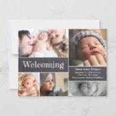 Magnetische fotocollage Welkom baby geboorte Uitnodiging (Voorkant)
