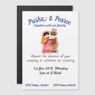 Magnetische fusie huwelijksuitnodigingskaart magnetische uitnodiging