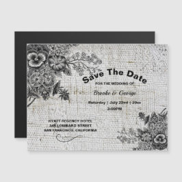 Magnetische grijze/zwarte artistieke bloemen Save 