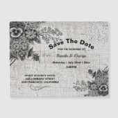 Magnetische grijze/zwarte artistieke bloemen Save  (Voorkant)