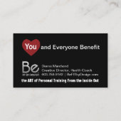 Magnetische hartenergie visitekaartje (Achterkant)