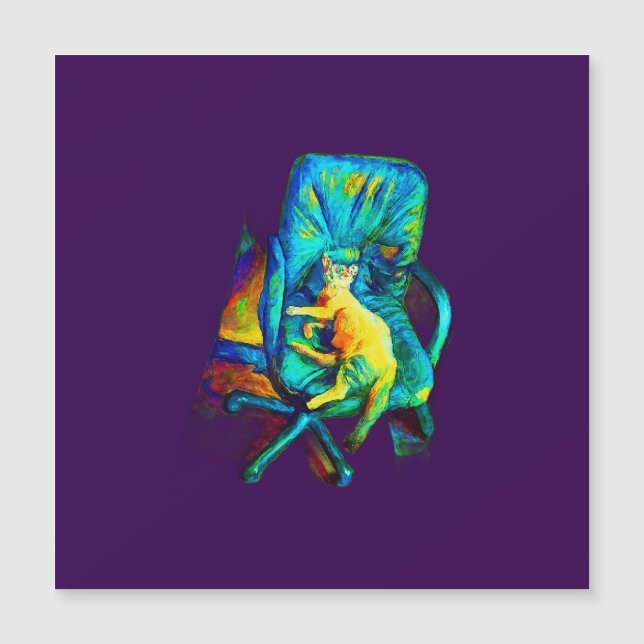 Magnetische Kaart abstracte kunst met paarse kleur (Voorkant)