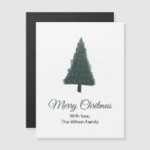 Magnetische kaart met groene kerstpine-boom (Voorkant / Achterkant)