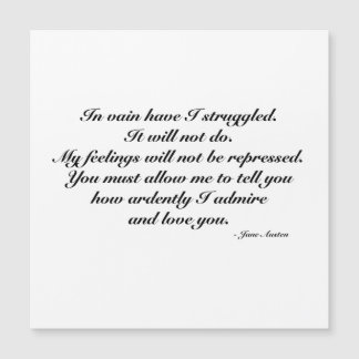 Magnetische kaart met romantische Jane Austen cita