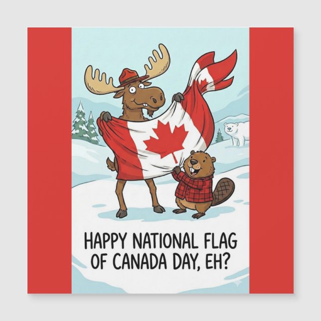 Magnetische kaart Nationale Vlag van Canada-dag (Voorkant)