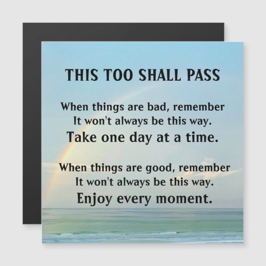 Magnetische Kaart "Ook dit zal passeren" (Voorkant / Achterkant)