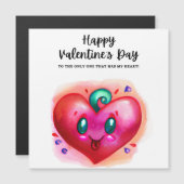 Magnetische kaart van Cute Love Heart Valentijnsda (Voorkant / Achterkant)