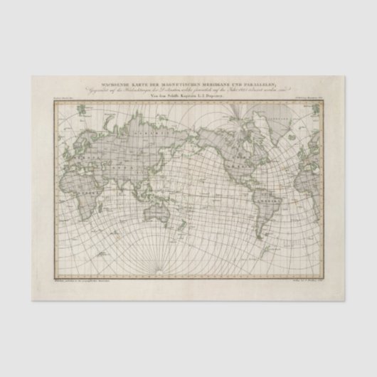 Magnetische kaart van de wereld tissuepapier (Voorkant)