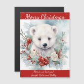 Magnetische Kaart voor Oma Schattige Polar Beer (Voorkant / Achterkant)