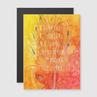 Magnetische Kaart Whimsical Girl Fly