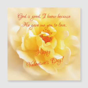 Magnetische kaart White Yellow Rose Valentijnsdag